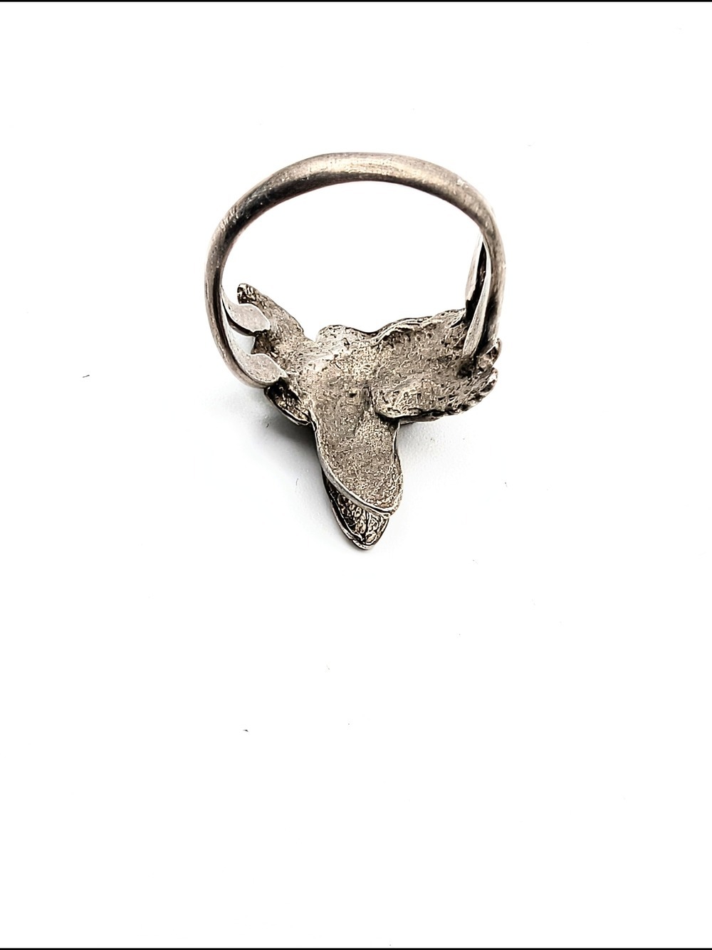 Handmade Sterling Silver Butterfly Floral Design Ring - Picture 5 of 7